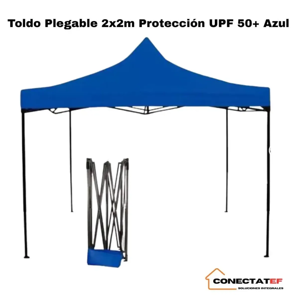Toldo Plegable 2x2 Protección UPF 50+ Azul