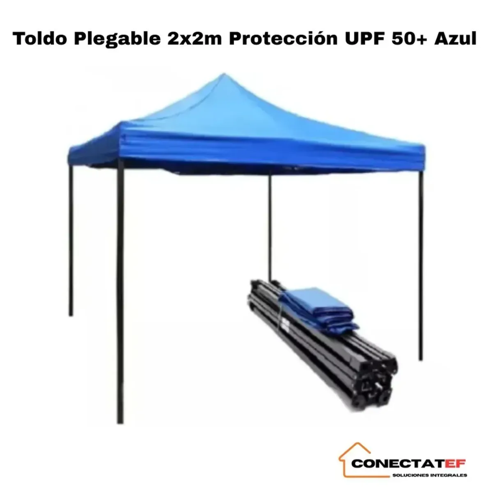 Toldo Plegable 2x2 Protección UPF 50+ Azul