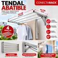 Tendal abatible de alumino conectarack 75 cm x 45 cm 4 varillas