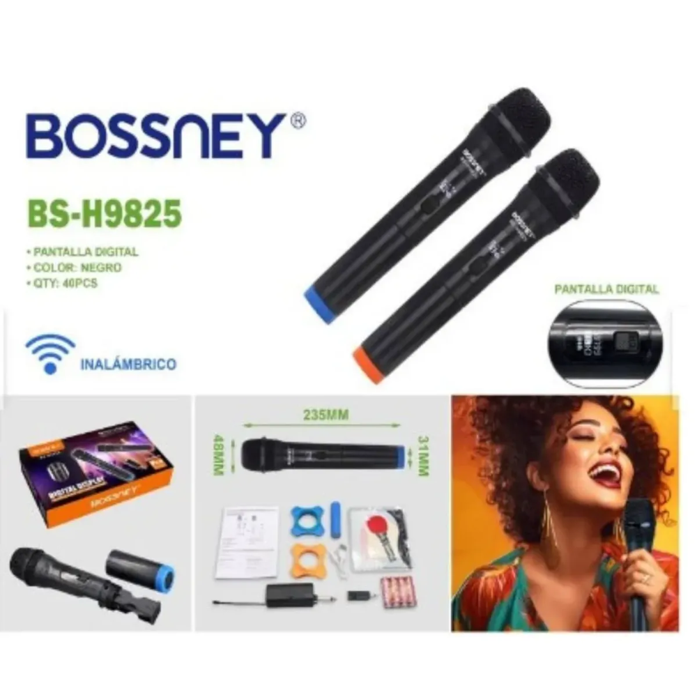 KIT DE 2 MICRÓFONOS BOSSNEY BS-H9824