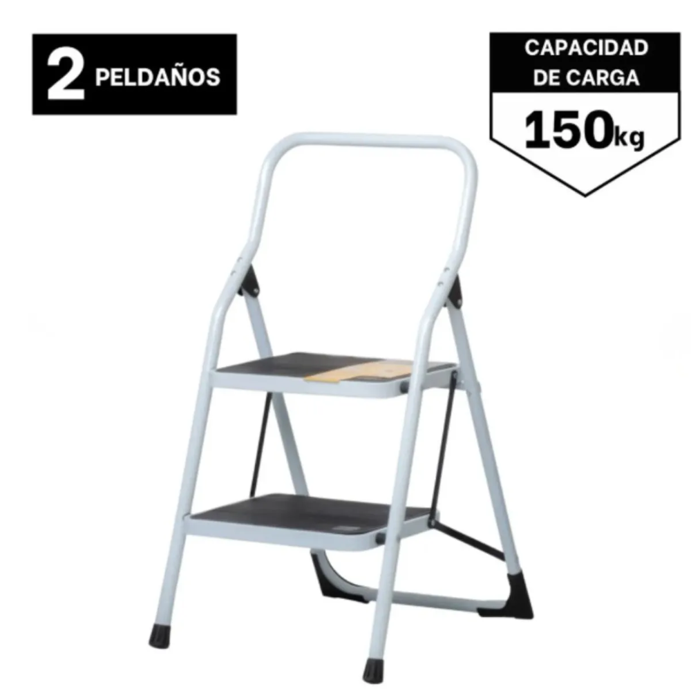 Escalera tubular plegable 2 peldaños de acero Pretul