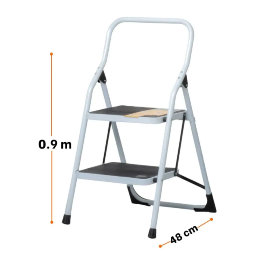 Escalera tubular plegable 2 peldaños de acero Pretul