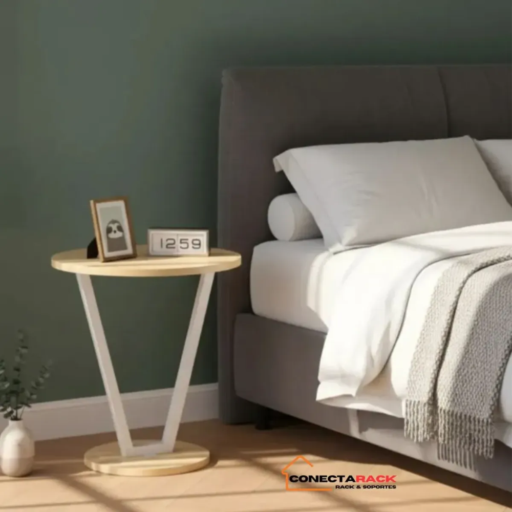 Mesa CIRCULAR Multifuncional de Melamine Sukea Madera Y Metal MADERA