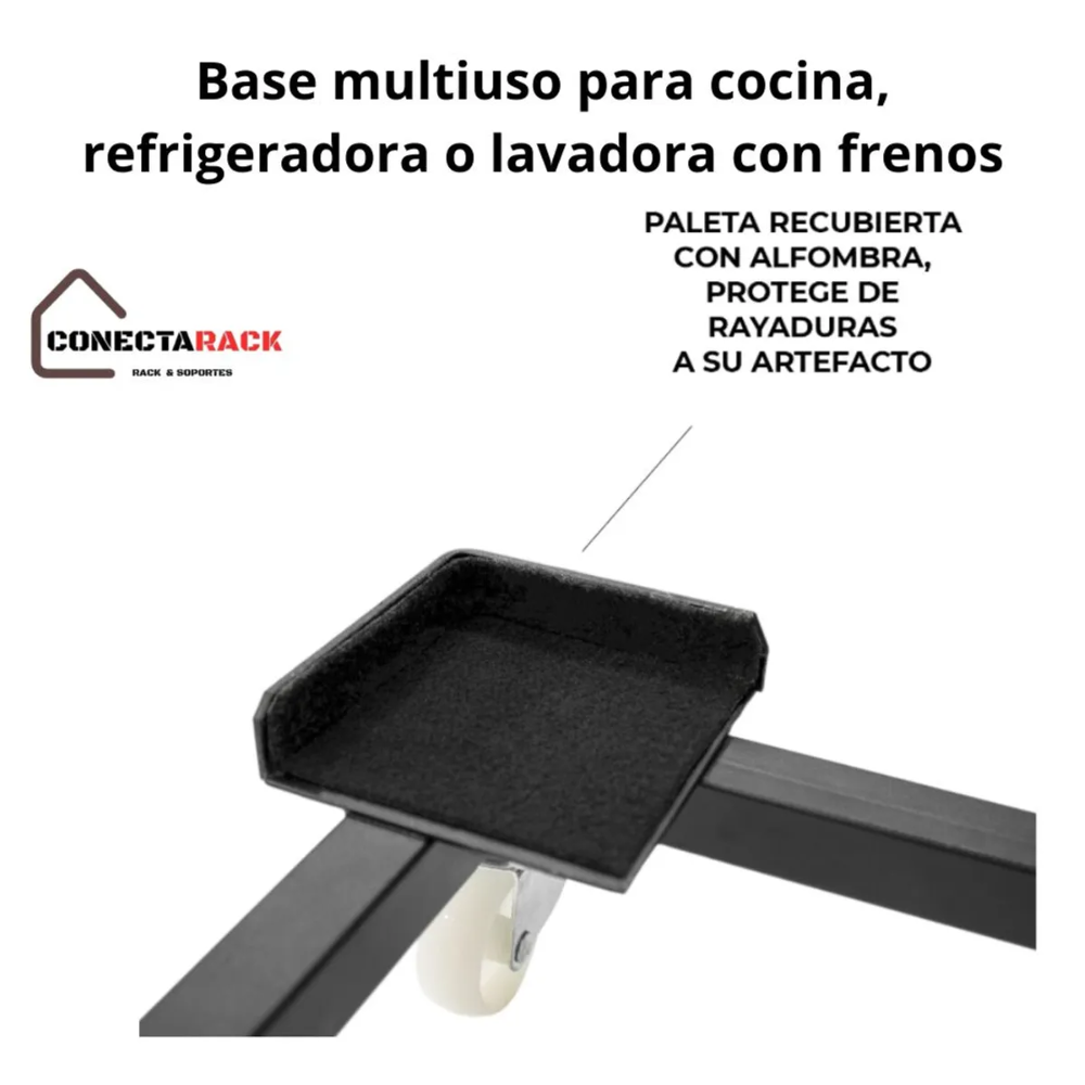 Base ajustable con ruedas para lavadora & cocina 50 hasta 80 ruedas GRIS