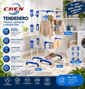 TENDEDERO CHEN TRES NIVELES Y BASE DE HIERRO