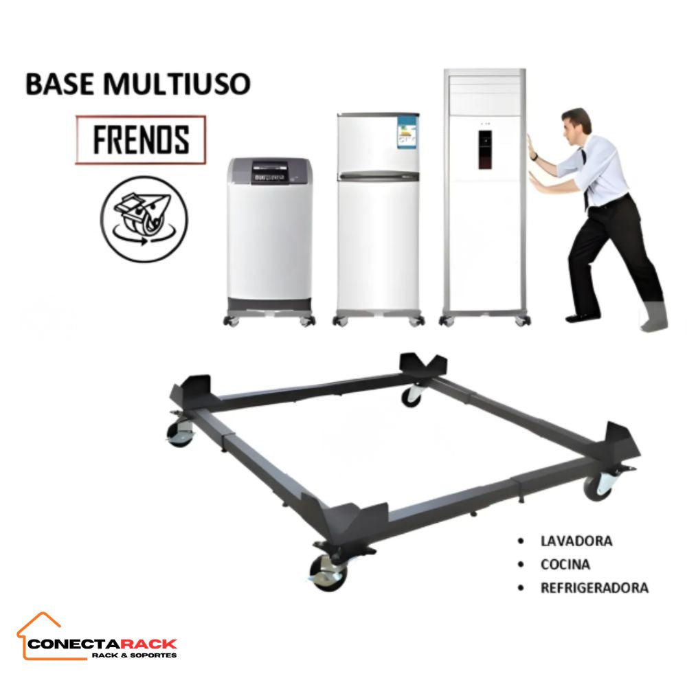 Base ajustable con ruedas para lavadora & cocina 50 hasta 80 ruedas Naranja