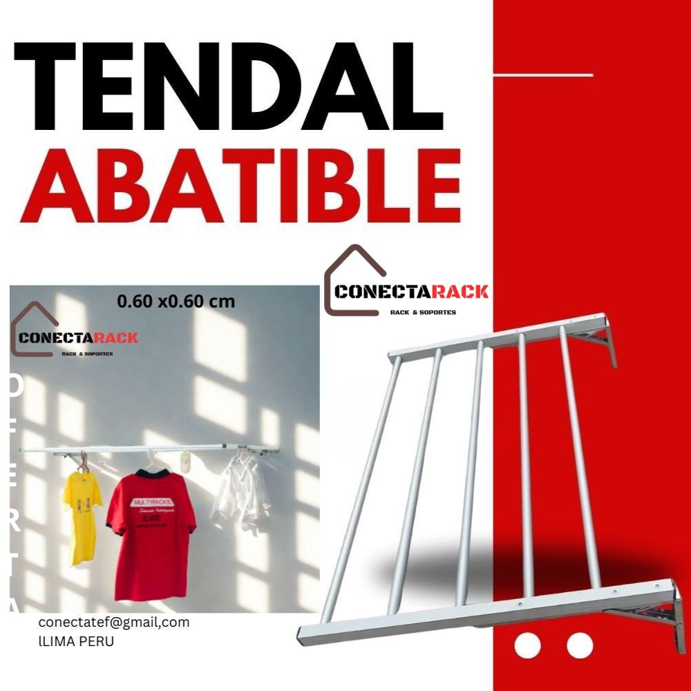 Tendedero Abatible de 60 cm x 60 xm aluminio de alta calidad.