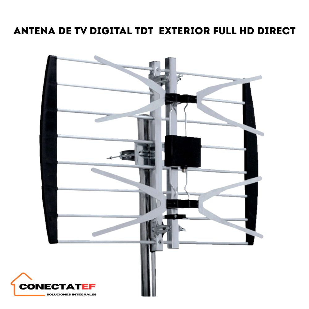 Antena De Tv Digital Tdt Exterior Full HD Direct conectatef mas cable coaxial10m