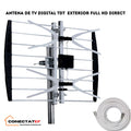 Antena De Tv Digital Tdt Exterior Full HD Direct conectatef mas cable coaxial10m