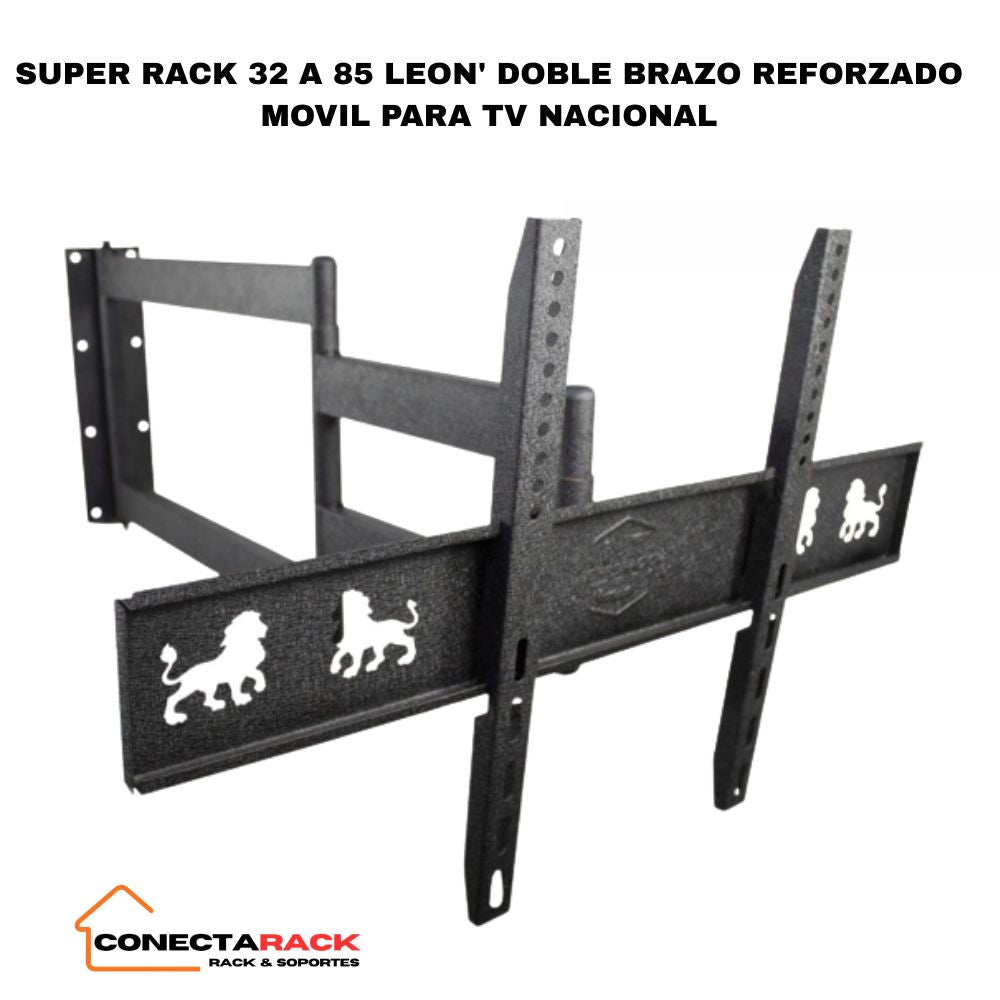 Super Soporte Para Tv (rack Móvil Brazo Largo 43 - 85  Pulgadas) Negro