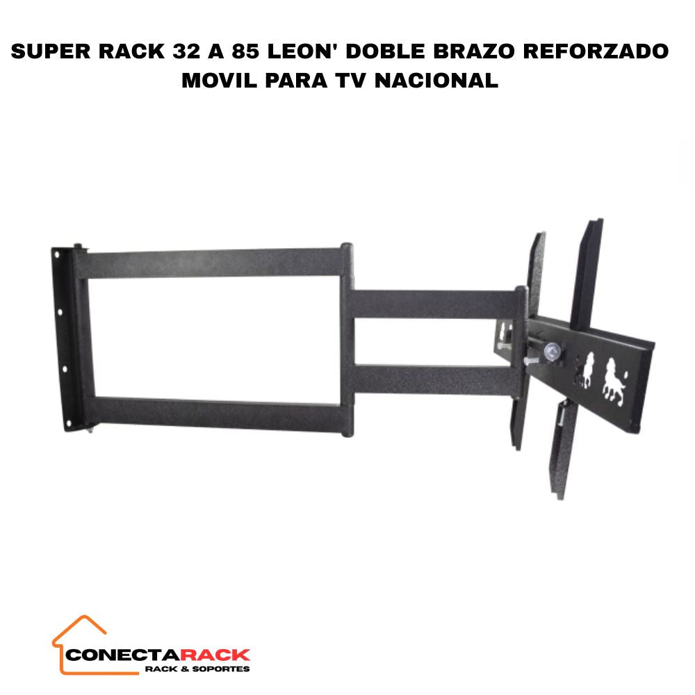 Super Soporte Para Tv (rack Móvil Brazo Largo 43 - 85  Pulgadas) Negro