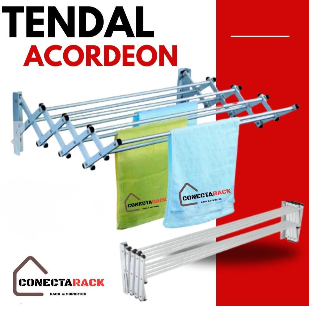 Tendedero De Ropa Acordeon de pared 100X61X22 cm