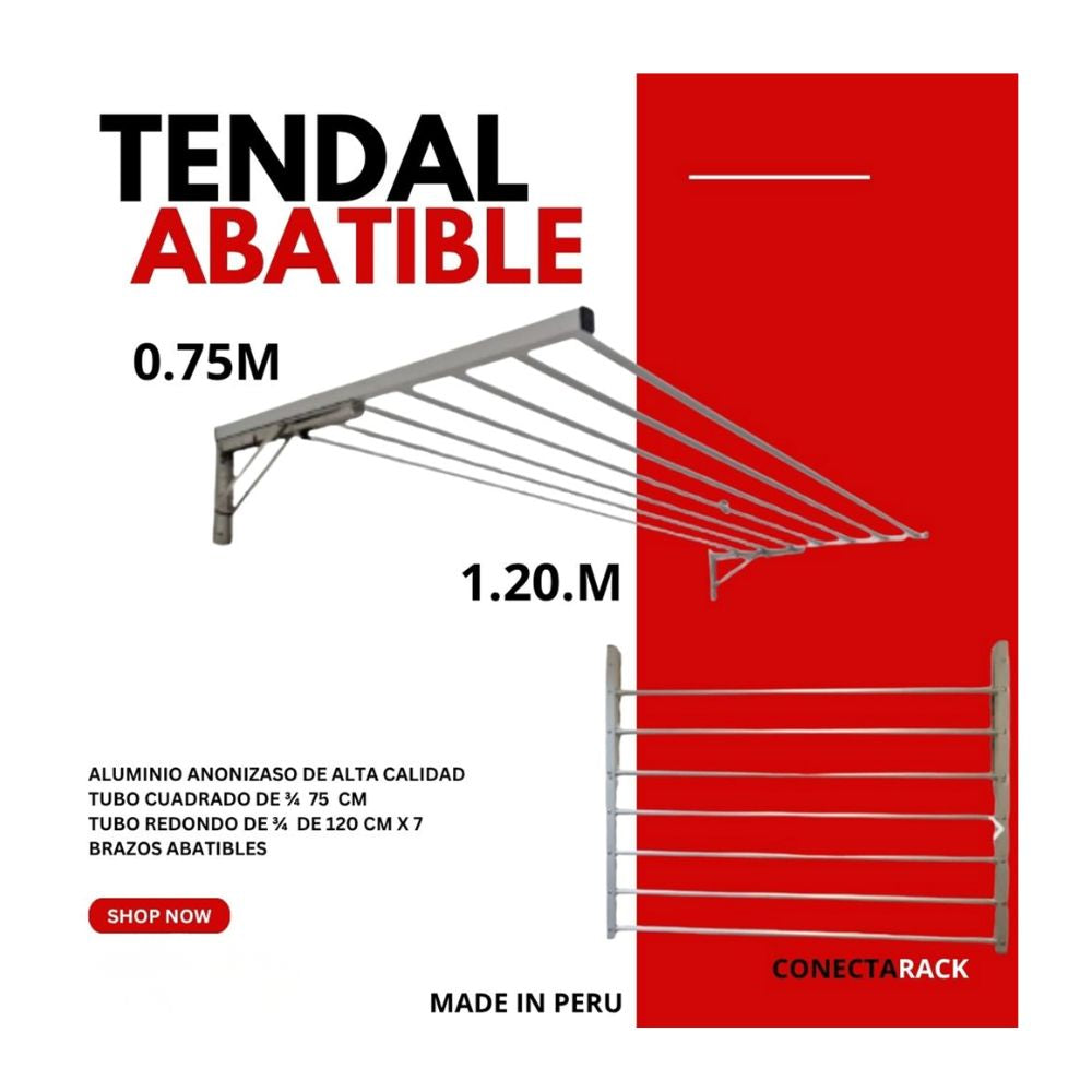 Tendal Plegable Retractil de Ropa de 7