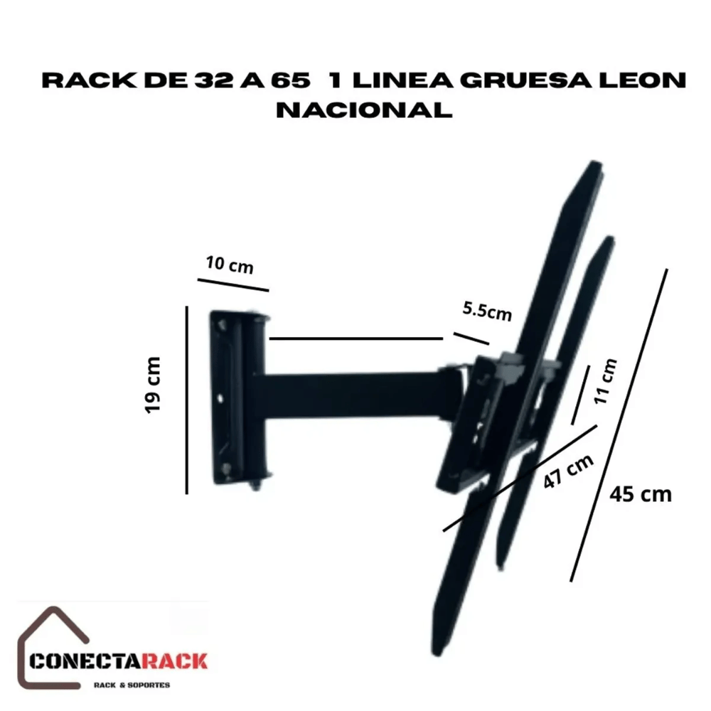 RACK PARA TV LCD O SMART DE 32 A 65 PULGADAS BRAZO ÚNICO