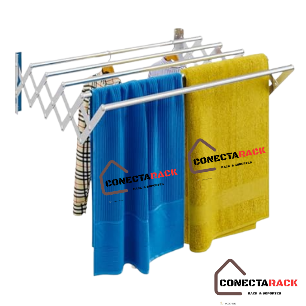 Tendedero de Ropa Plegable Aluminio 80 X 74 X 25 ACORDEON