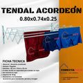 Tendedero de Ropa Plegable Aluminio 80 X 74 X 25 ACORDEON